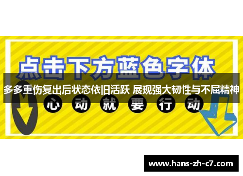 多多重伤复出后状态依旧活跃 展现强大韧性与不屈精神